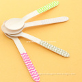 Chevron Wooden Cutlery in Rainbow Colors, Small Wooden Spoons
